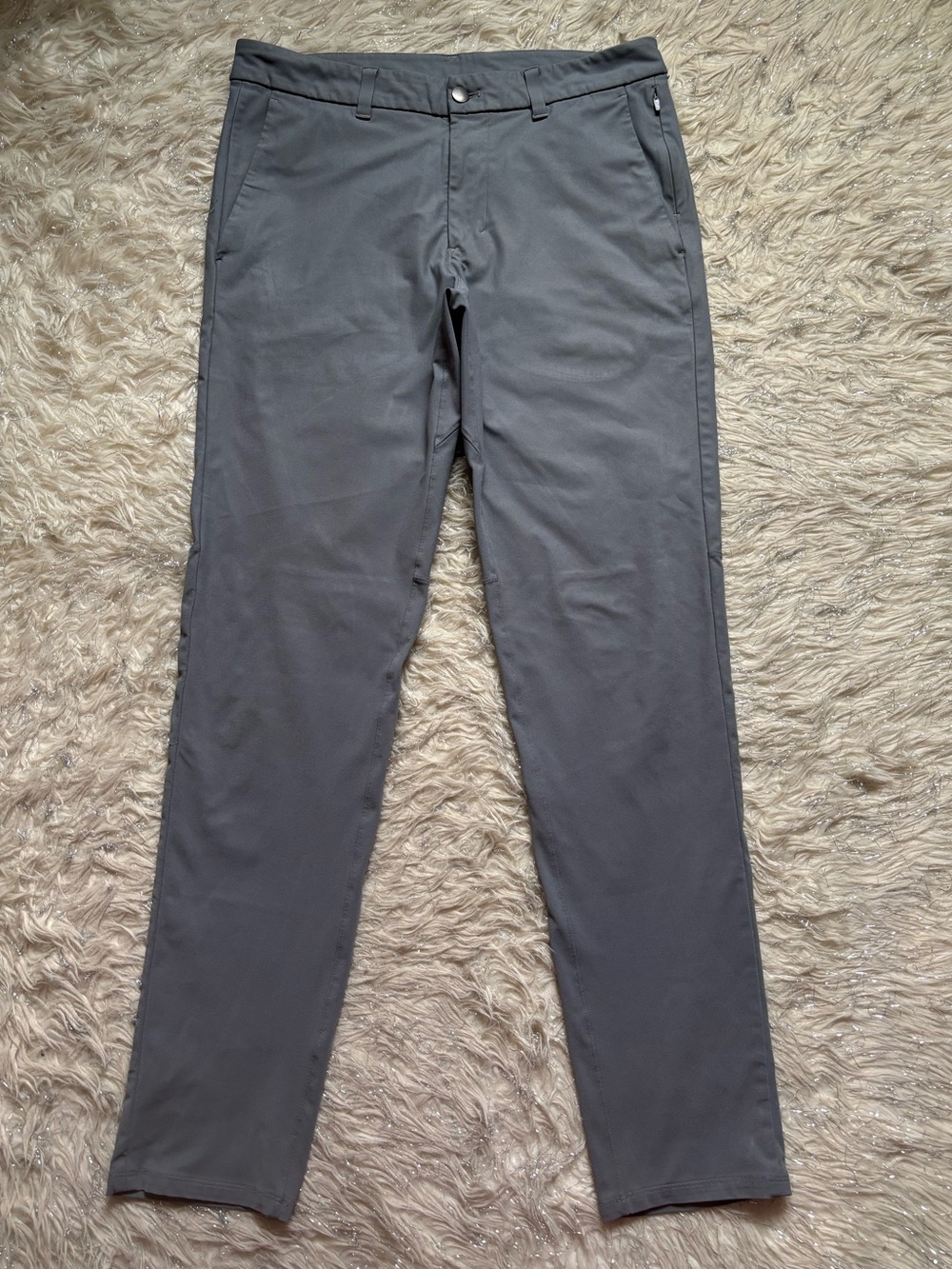 Lululemon Athletica Men's Gray Slim-Fit Stretch Warpstreme Pants Size 32